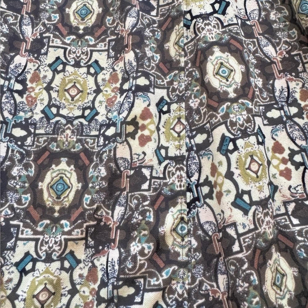 Emma James BOHO Peasant Brown Multicolor Cottage A Line Midi Skirt Size Medium - Picture 5 of 9